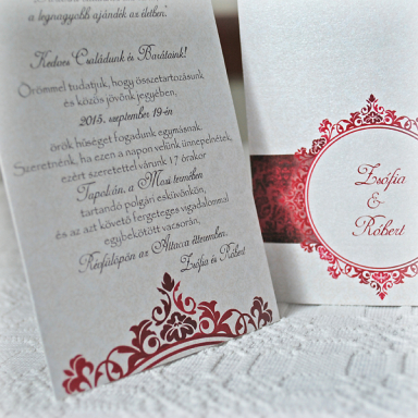 Meghívó - Bordó-szalagos