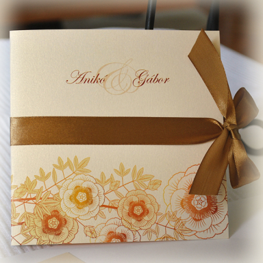 Einladungen – goldbraun-floral