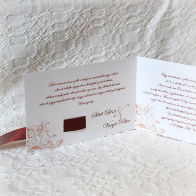 Meghívó - Bordó-szalagos