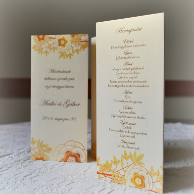 Einladungen – goldbraun-floral