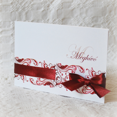 Meghívó - Bordó-szalagos