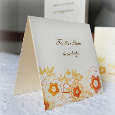 Einladungen – goldbraun-floral